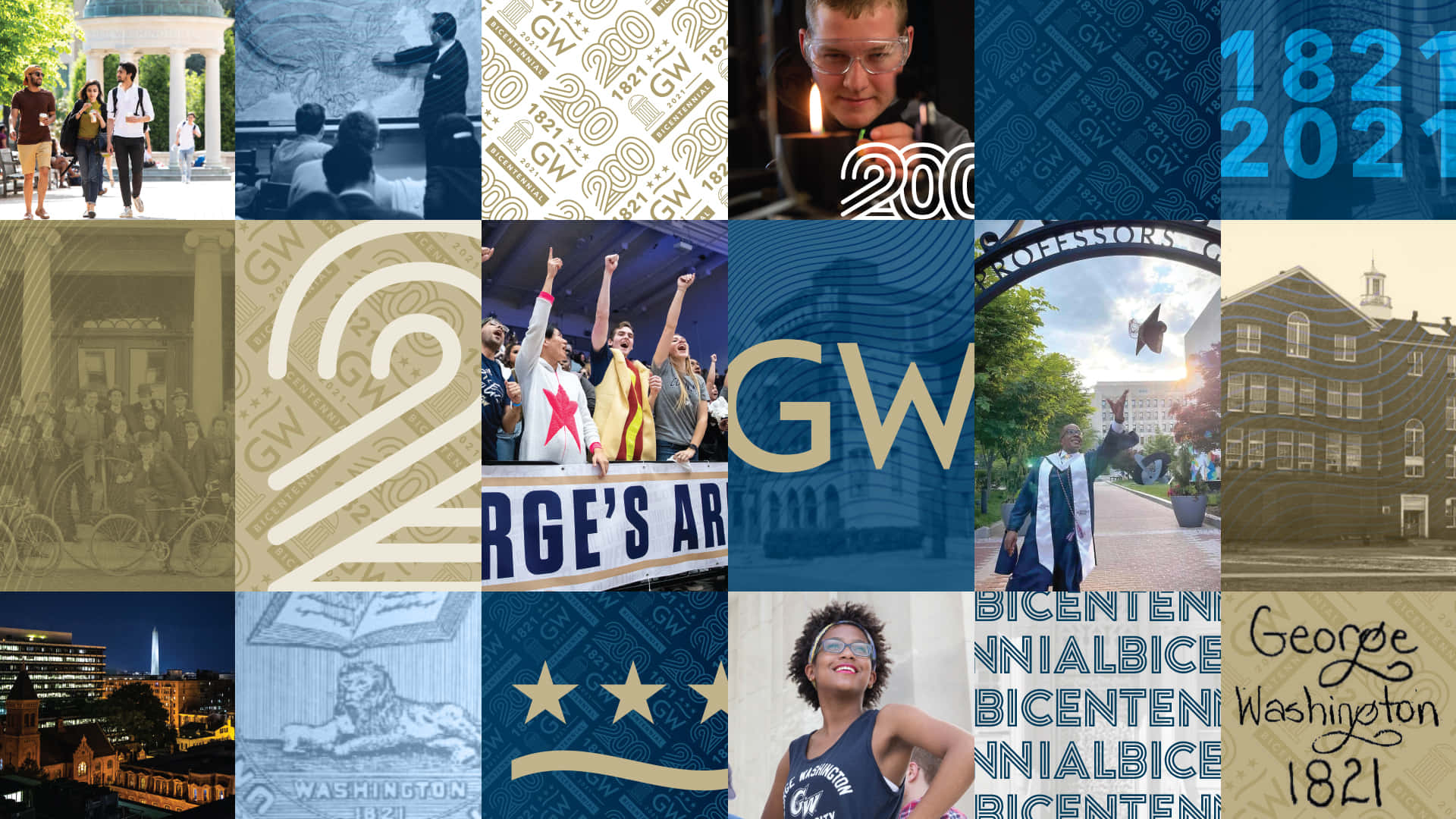 Bicentennial Collage Of George Washington University Background