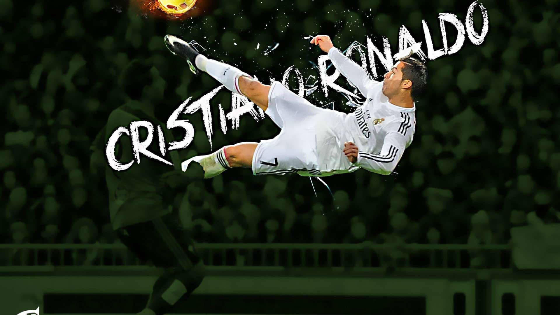 Bicycle Kick Cr7 3d Green Background Background