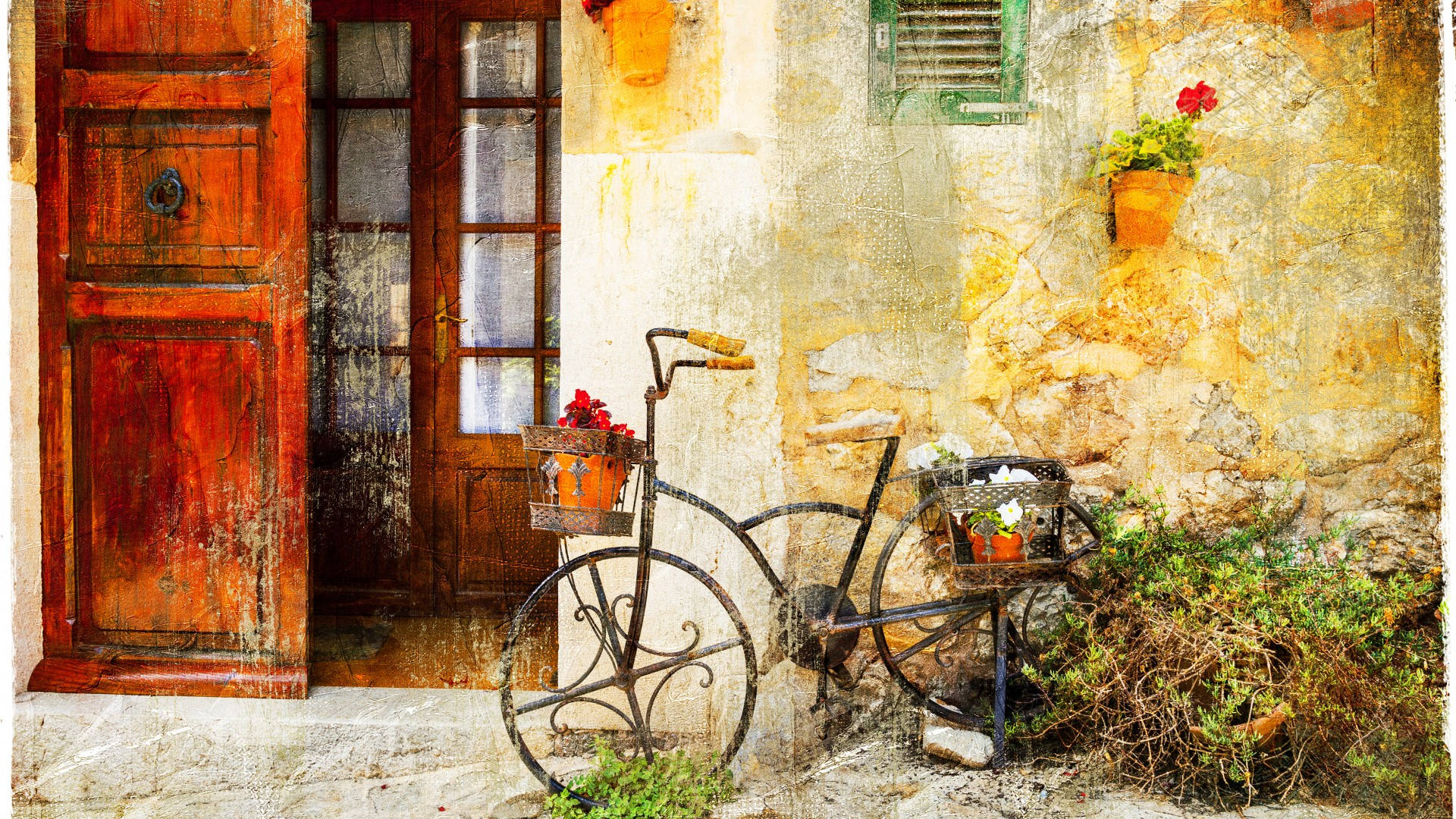 Bicycle Near Front Door Background