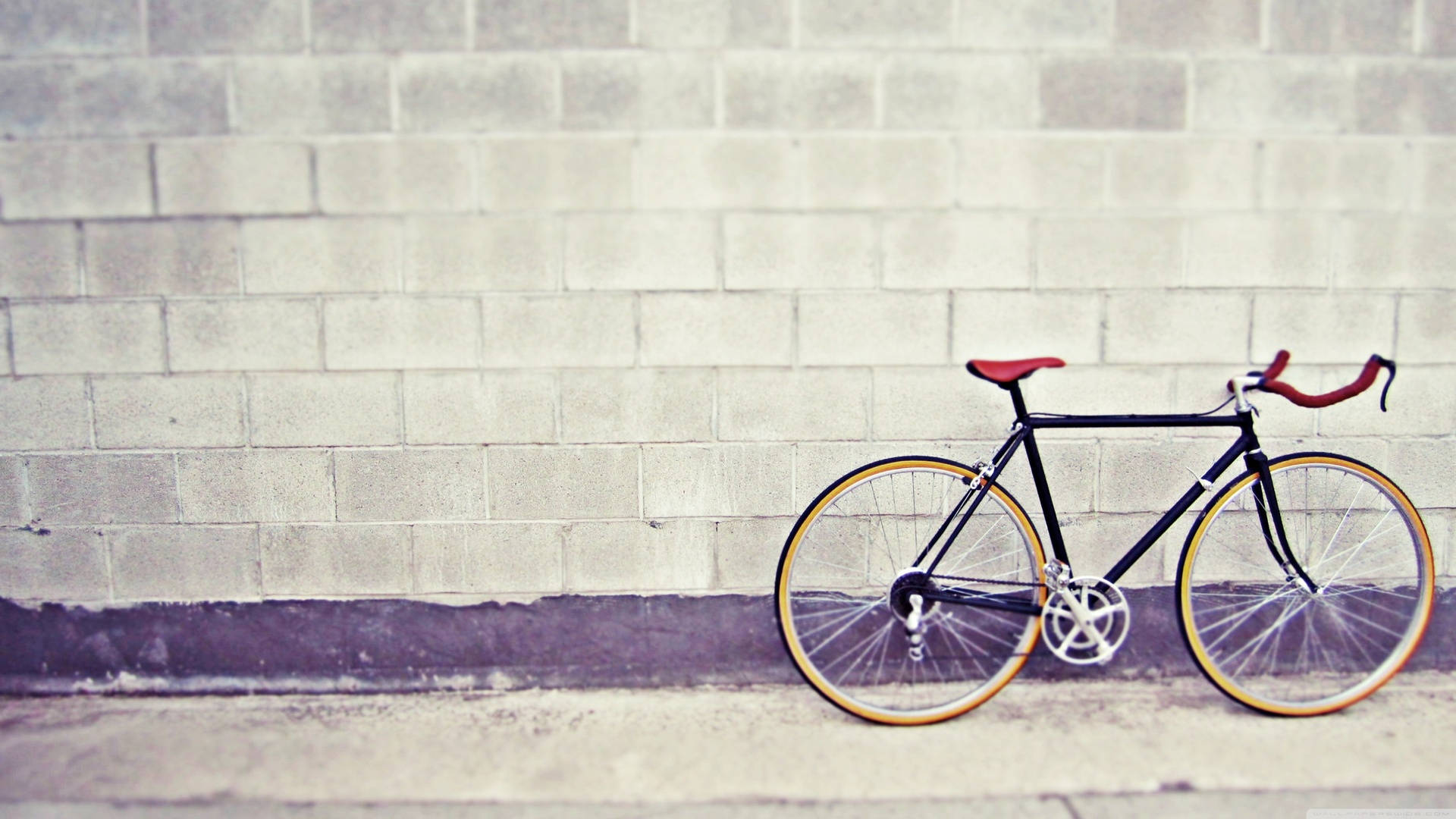 Bicycle On Concrete Masonry