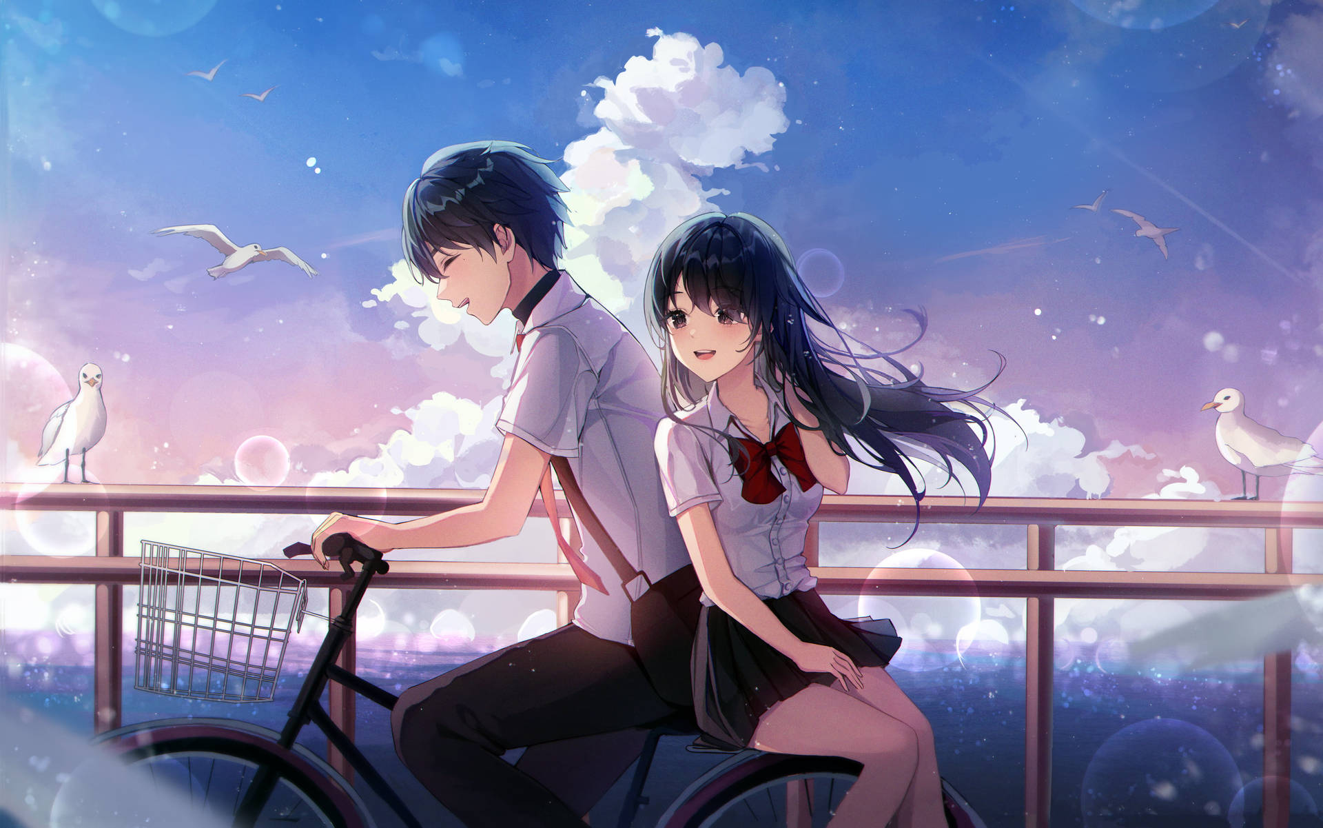 Bicycle Ride Aesthetic Anime Couple