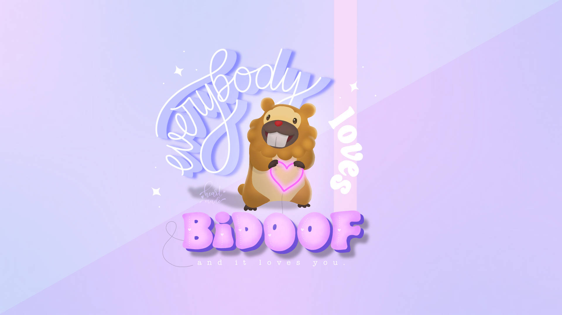 Bidoof On Pastel Colors Background