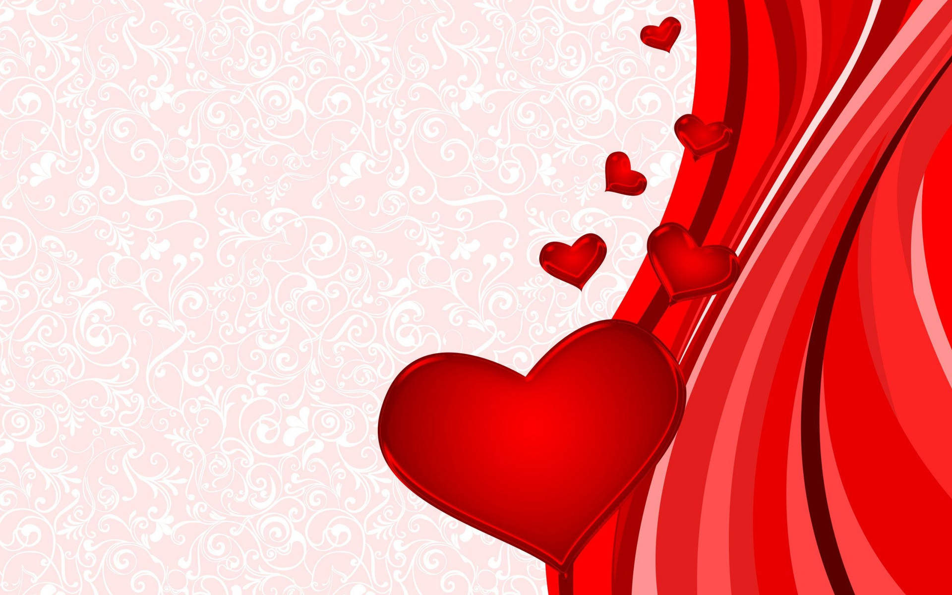 Big And Small Hearts Valentines Day Desktop Background