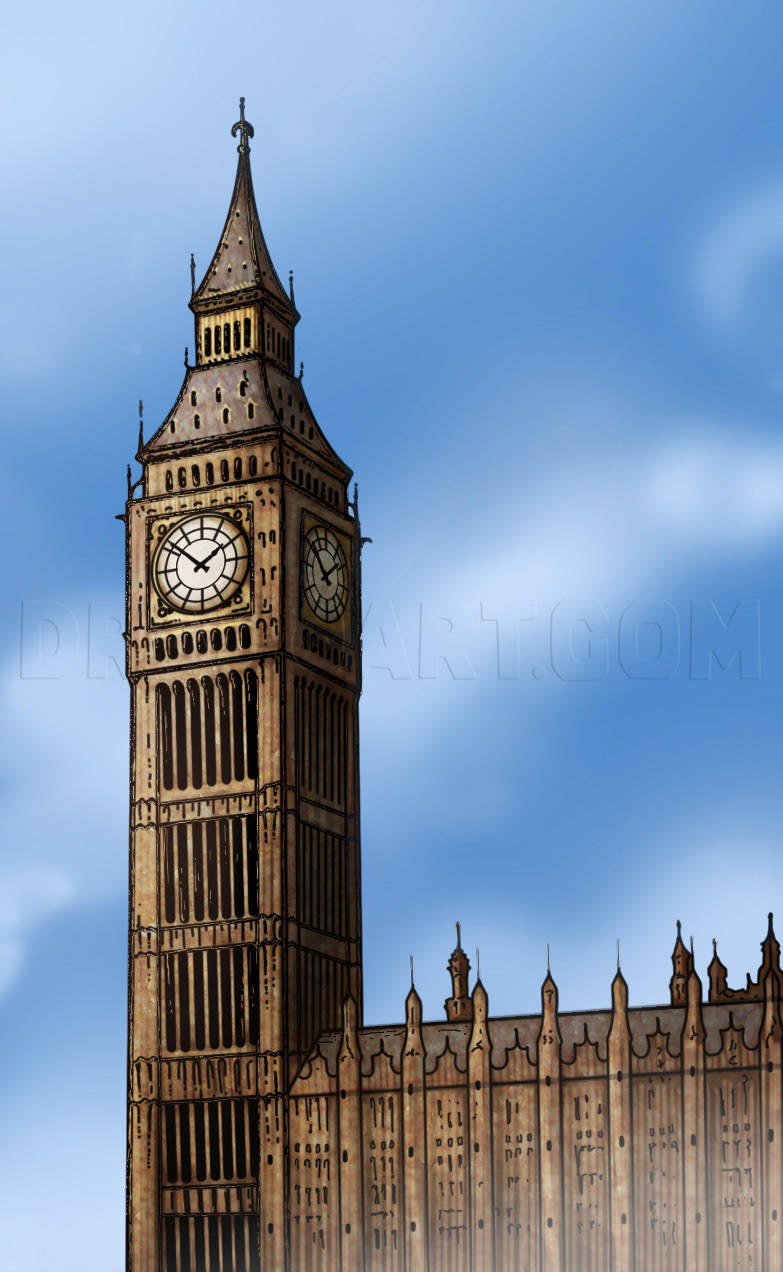 Big Ben Cartoon Background
