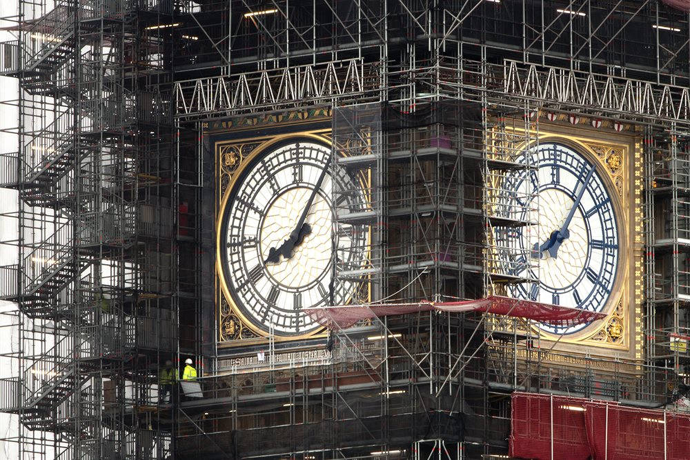 Big Ben Drapes And Scaffolding Background