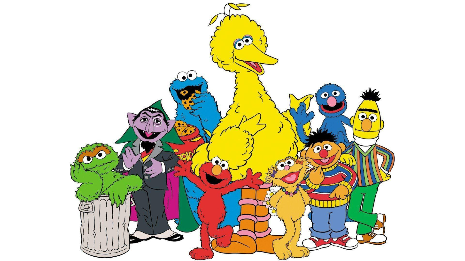 Big Bird And Sesame Street Cast Background
