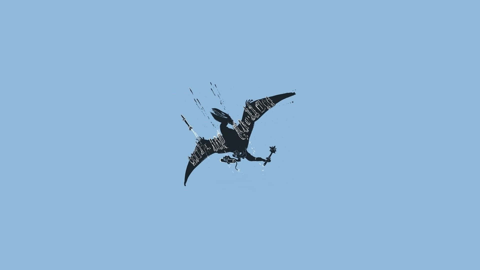 Big Black Bird Funny Simple Desktop Background