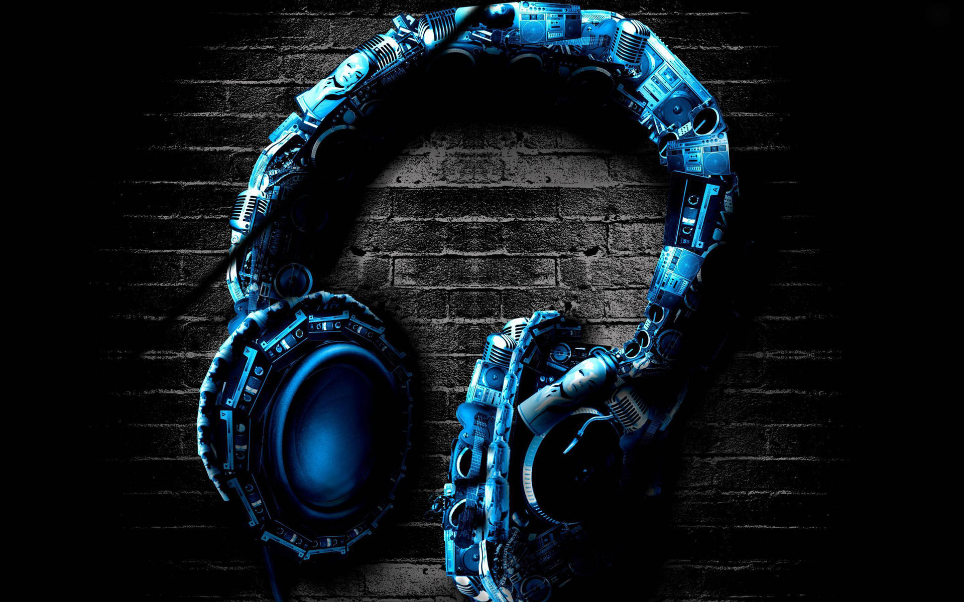 Big Blue Headphone Best Hd Background