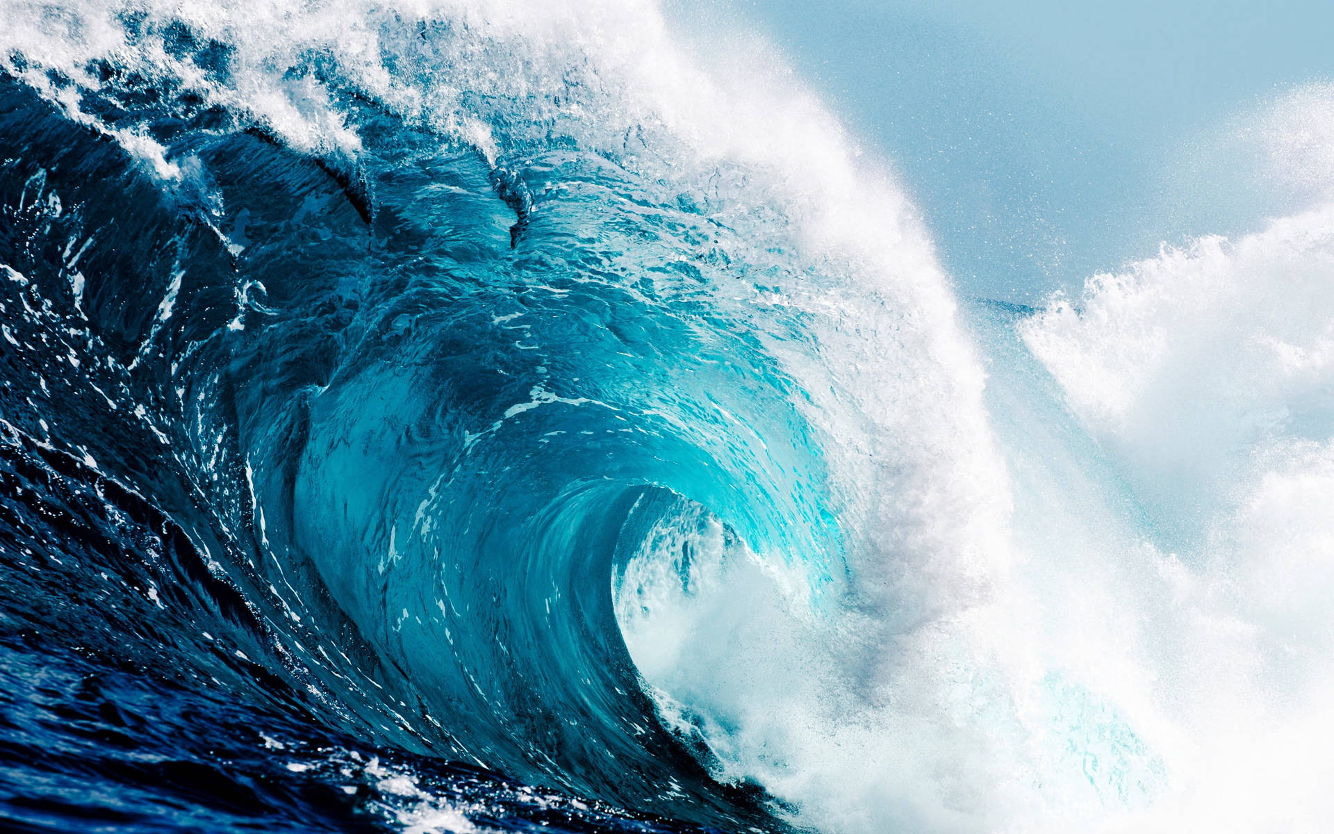 Big Blue Ocean Wave Background