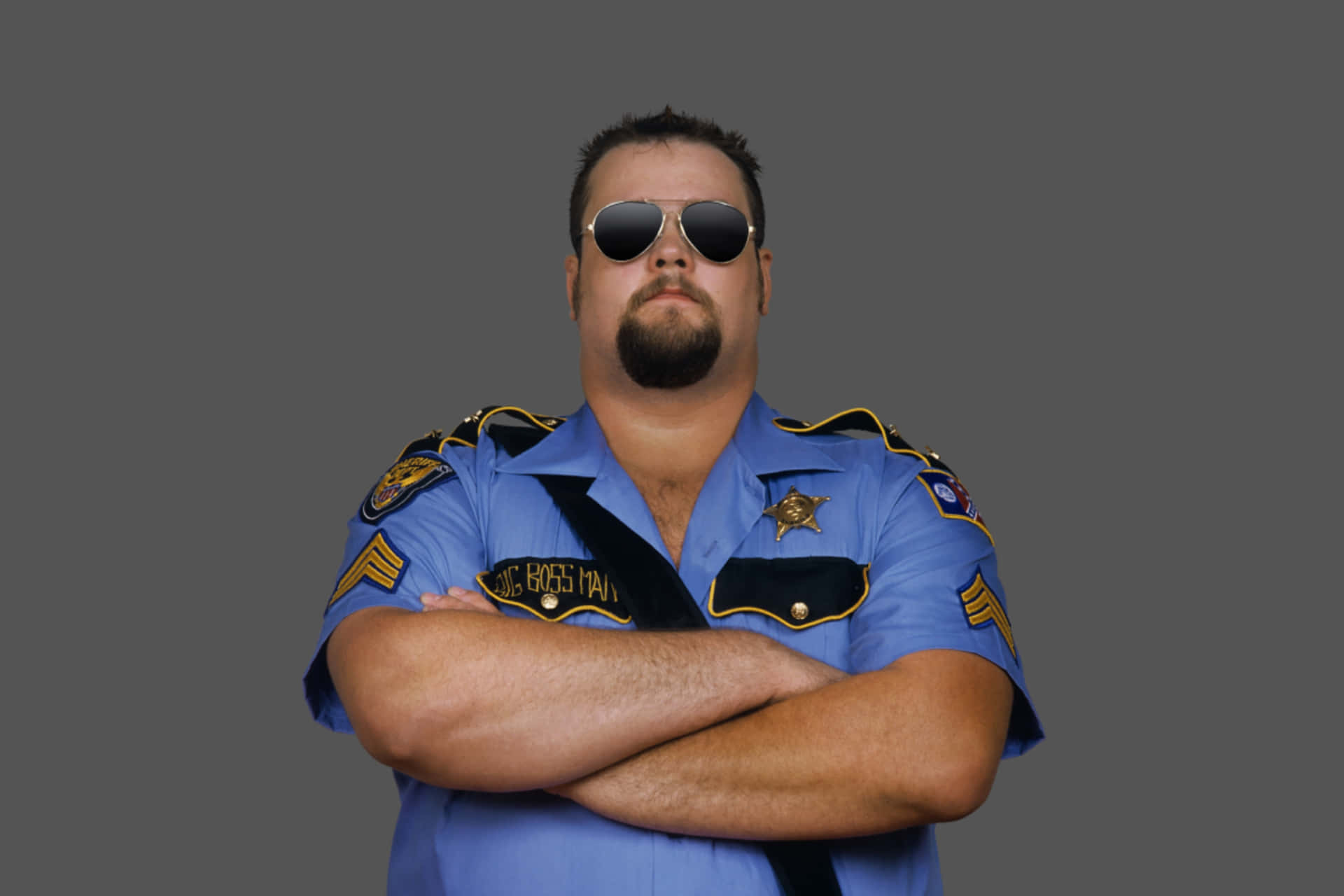 Big Boss Man Wrestler Pose Background
