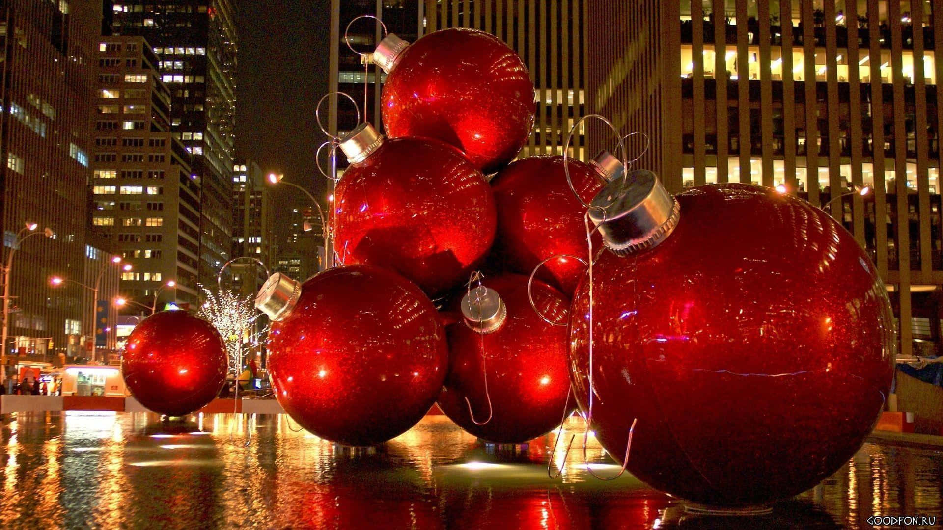 Big Christmas Balls Background