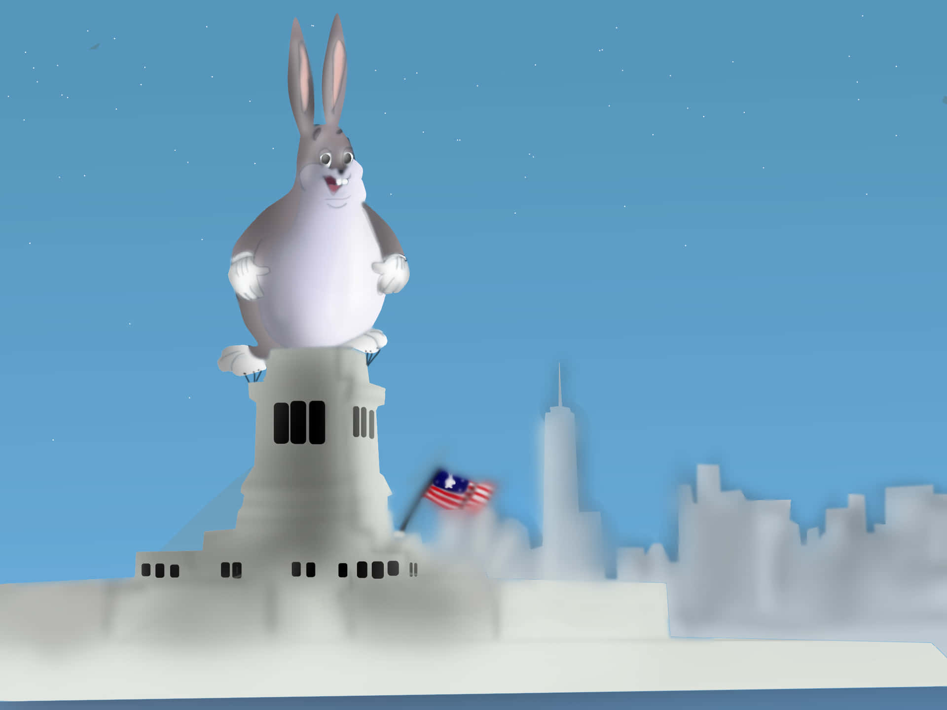 Big Chungus, The Biggest And Funniest Cartoon Bunny In The World Background