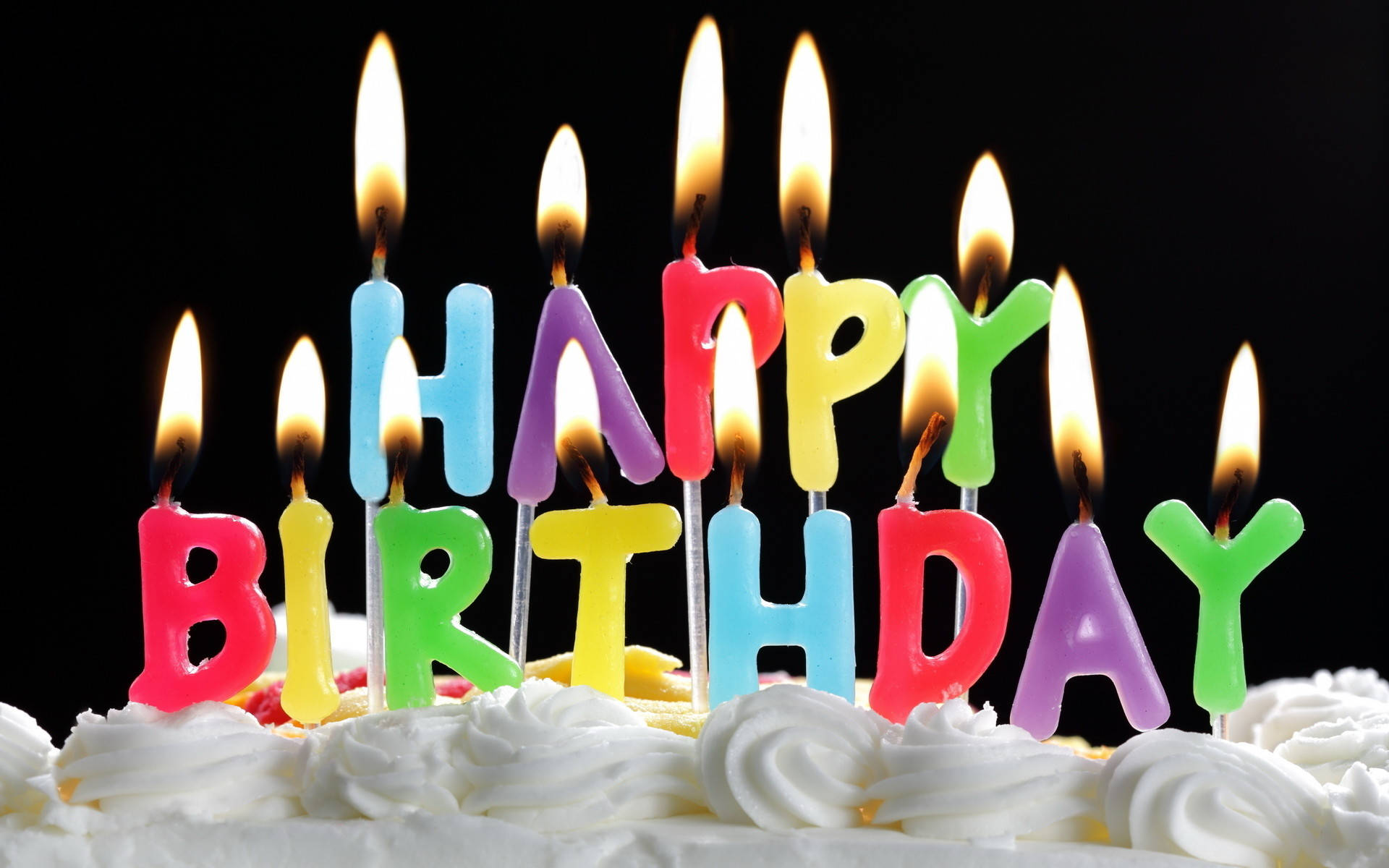 Big Colorful Birthday Cake Candles Background