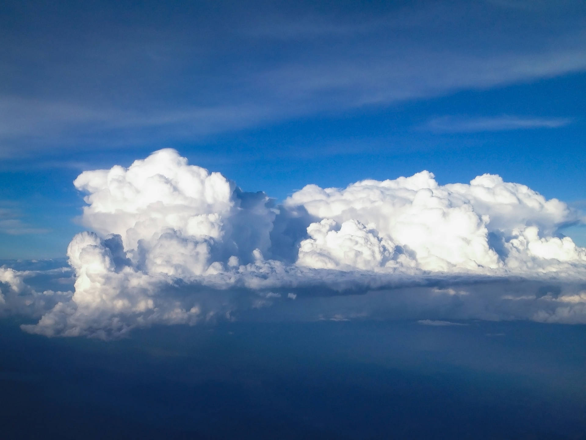 Big Cumulonimbus Blue Aesthetic Cloud Background