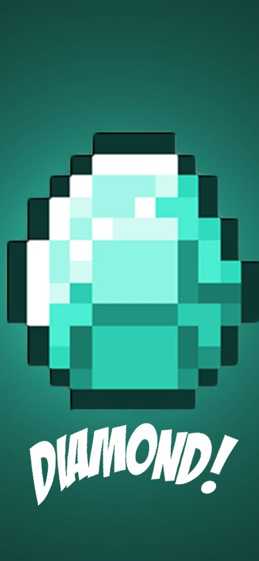 Big Diamond Minecraft Iphone Background