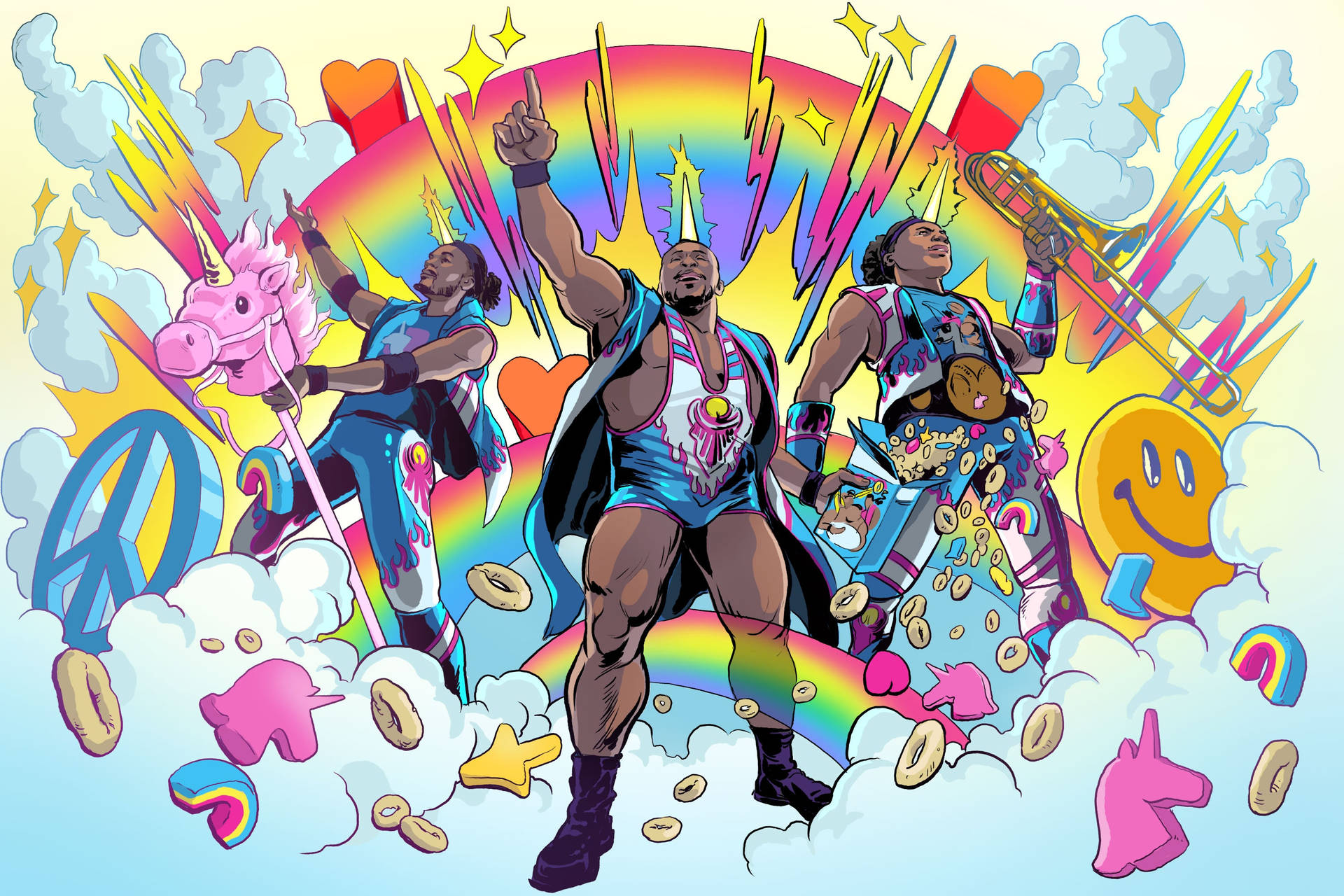 Big E And New Day Fanart Background