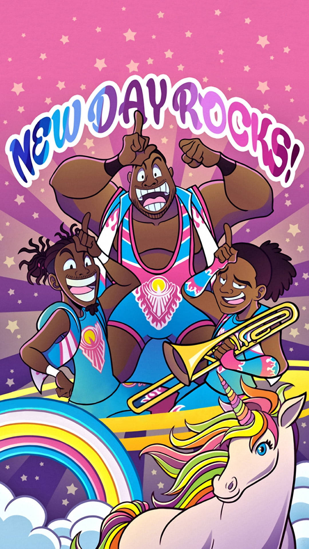 Big E With New Day Fanart Background