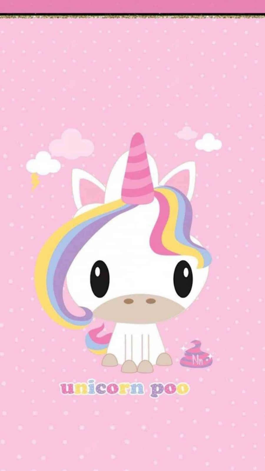 Big Eyed Iphone Unicorn Under Clouds Background