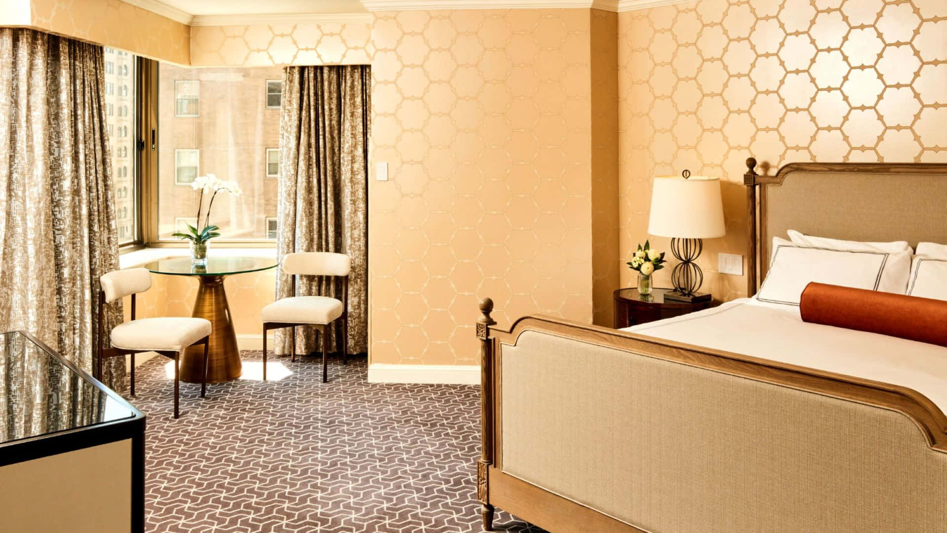 Big Fancy Interior Hotel Room Background