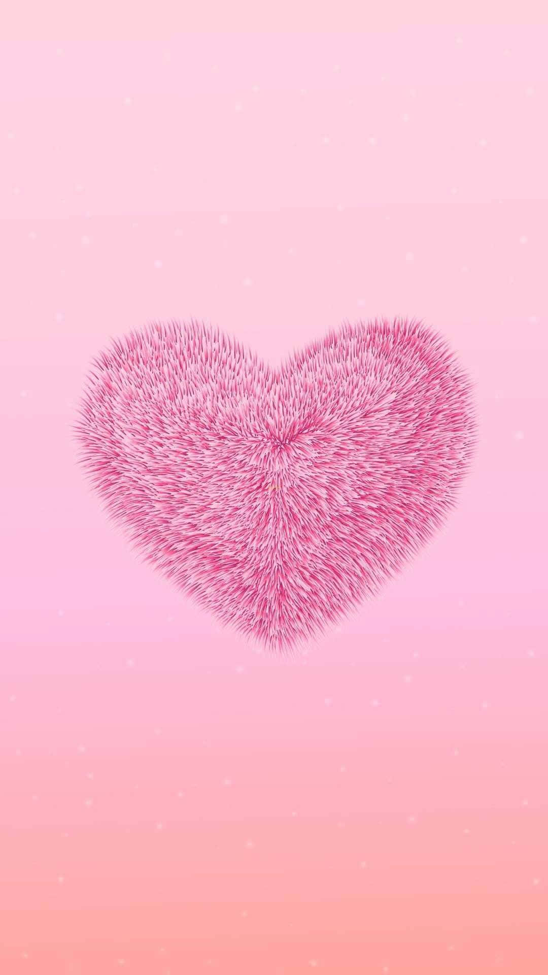 Big Fuzzy Pink Heart Iphone Background