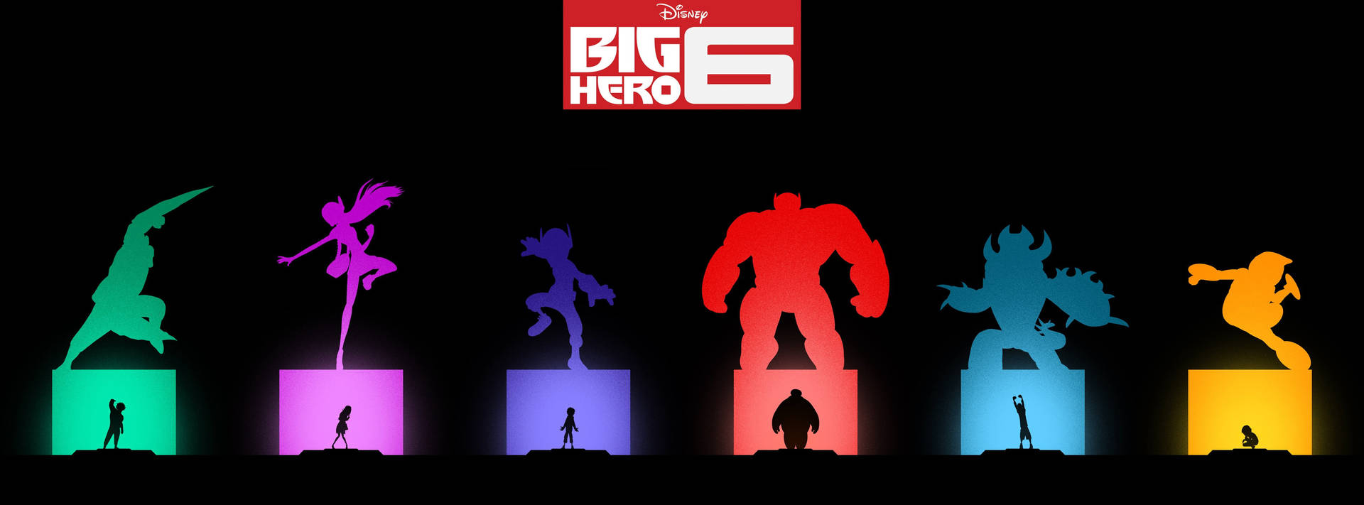 Big Hero 6 Colorful Silhouettes Background