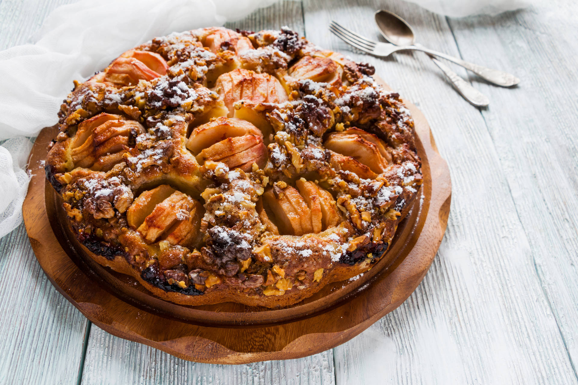 Big Pecan Pie Pastries Background