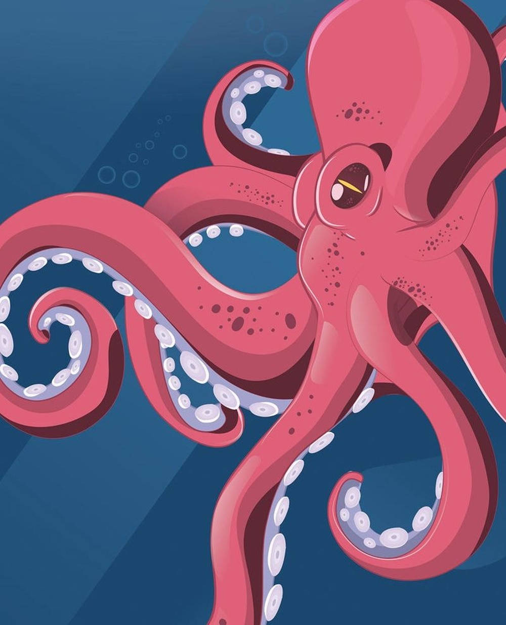 Big Pink Calamari Clipart