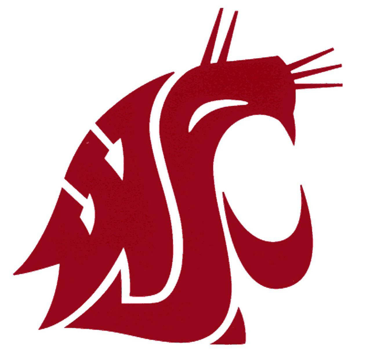 Big Red Cougars Logo Washington State University Background