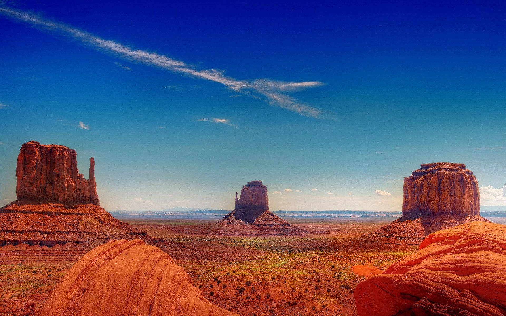 Big Rocks At Monument Valley Background