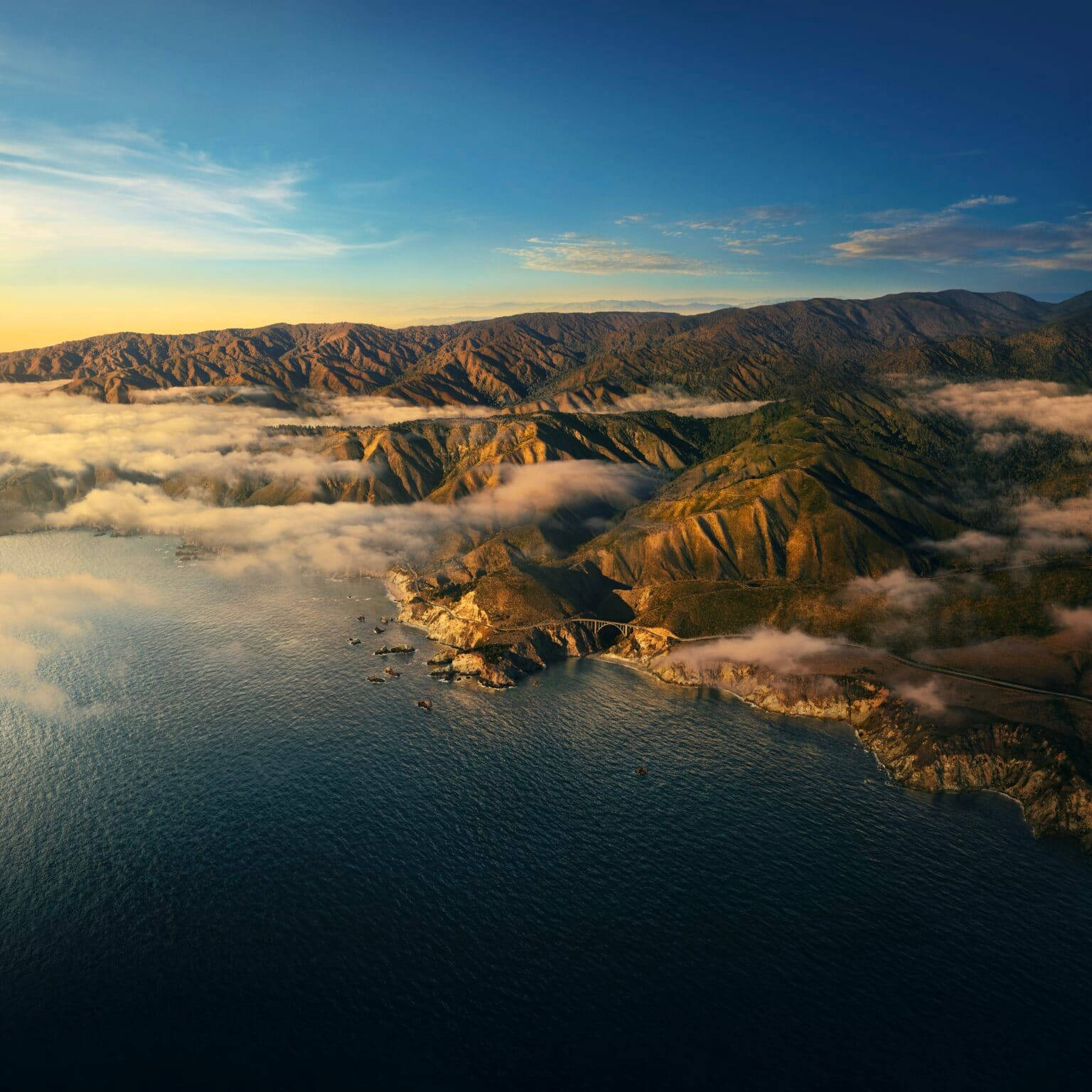 Big Sur Stunning Aerial View Background