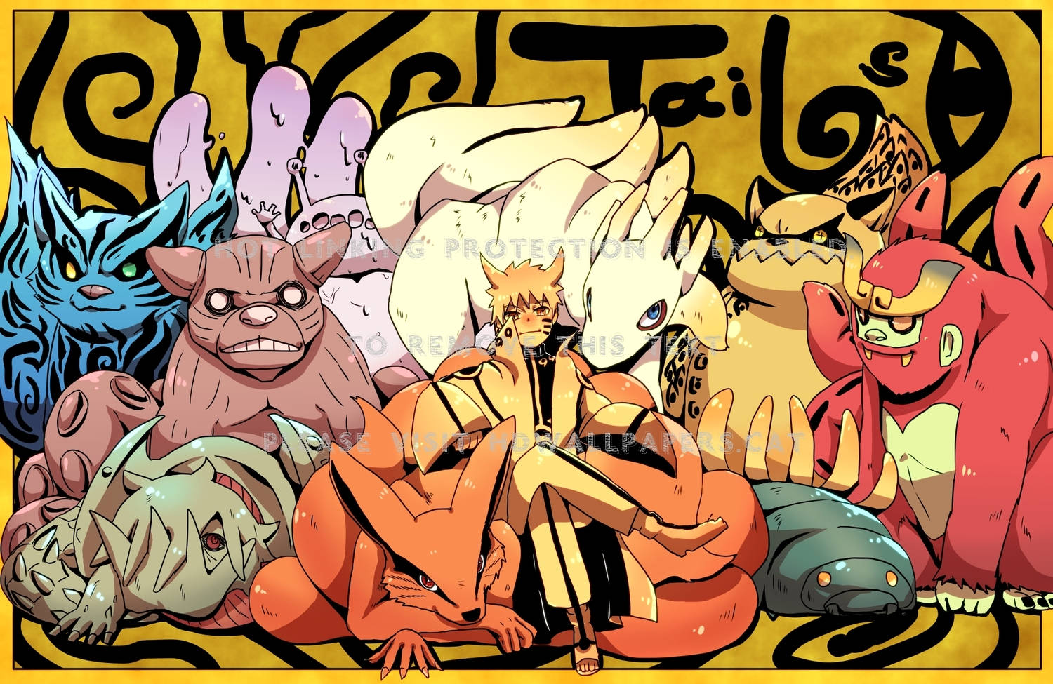 Bijuu Naruto Characters Fanart Background
