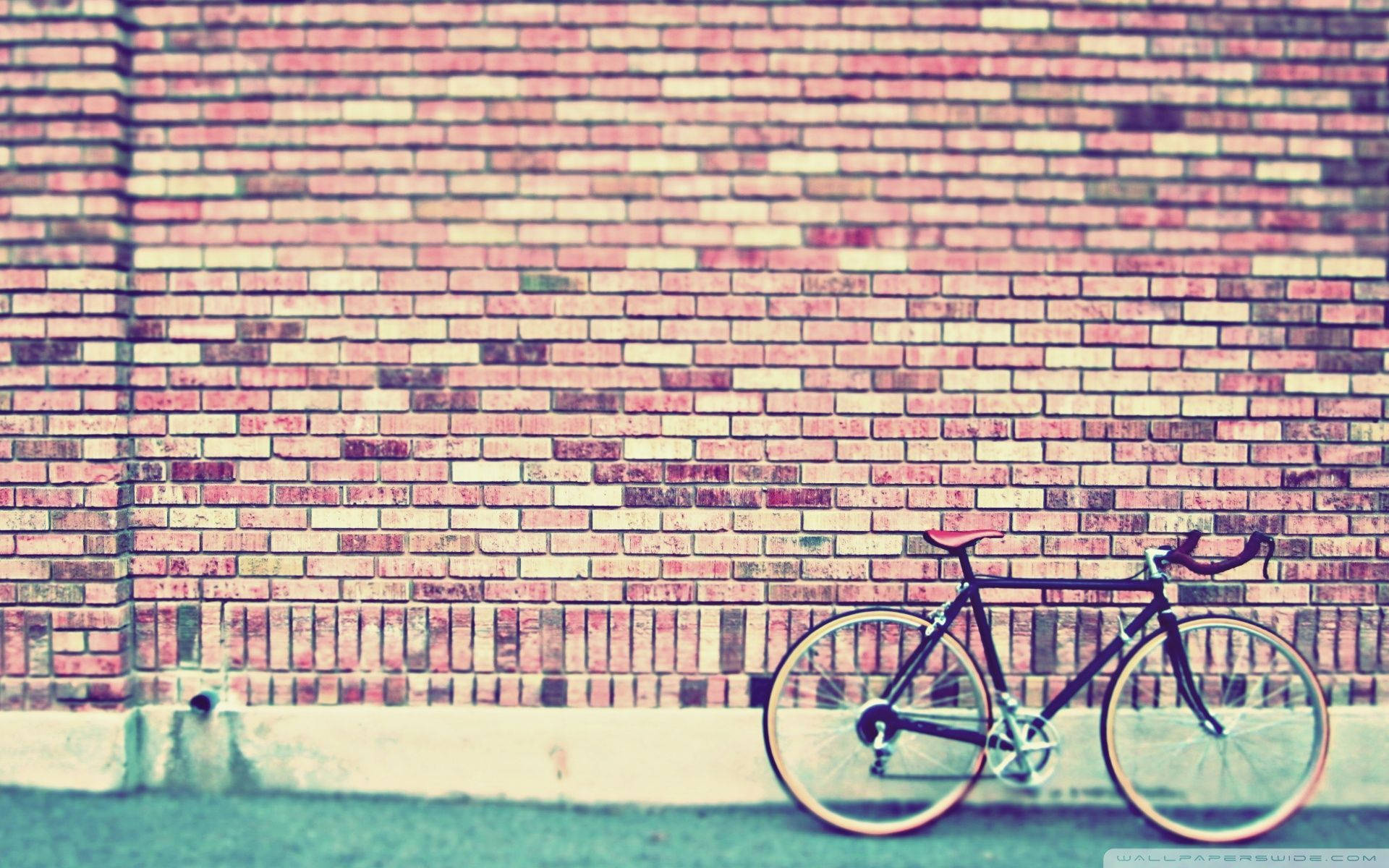 Bike Against Brick Wall Vintage Aesthetic Laptop Background