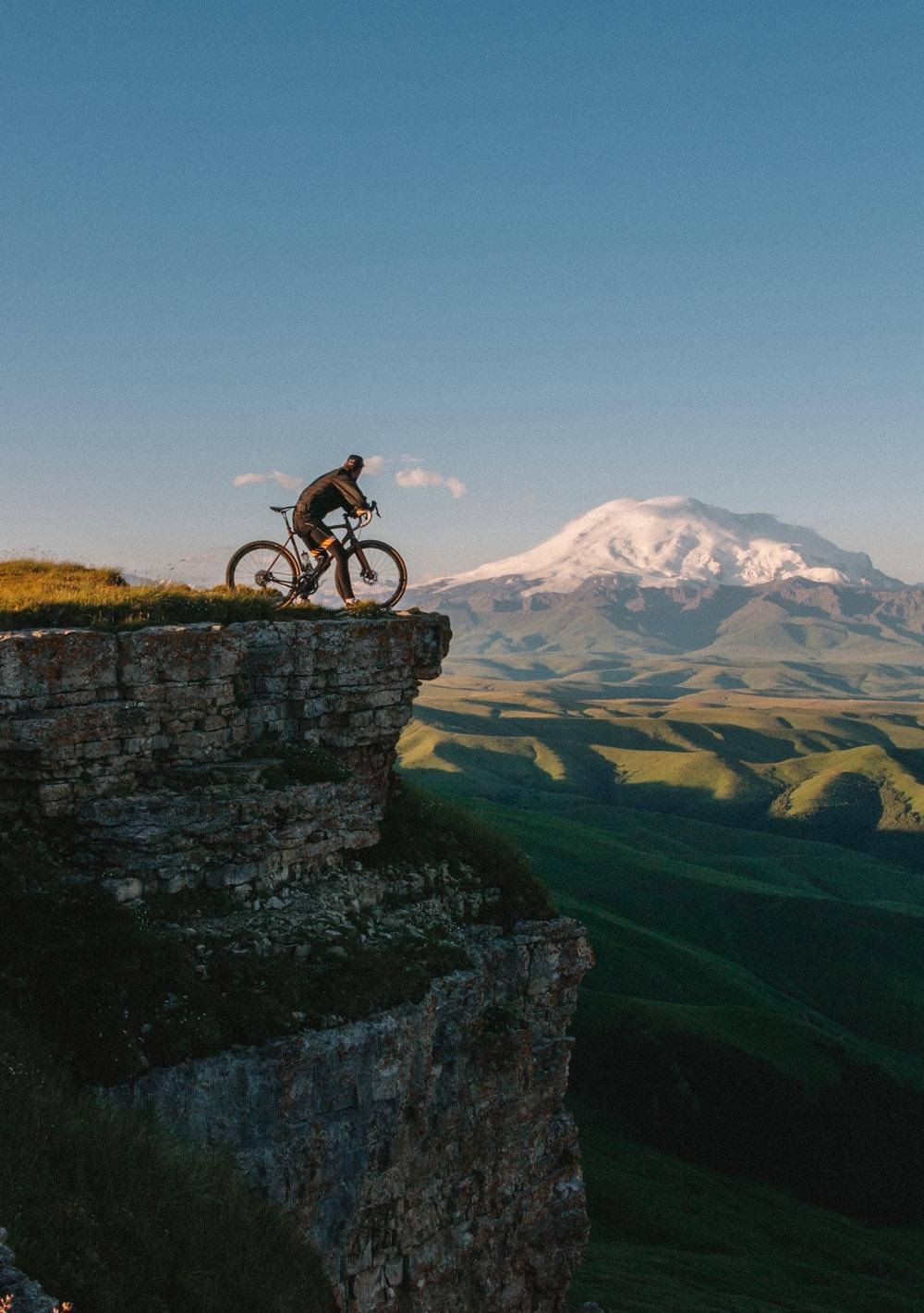 Bike Ride On Cliff