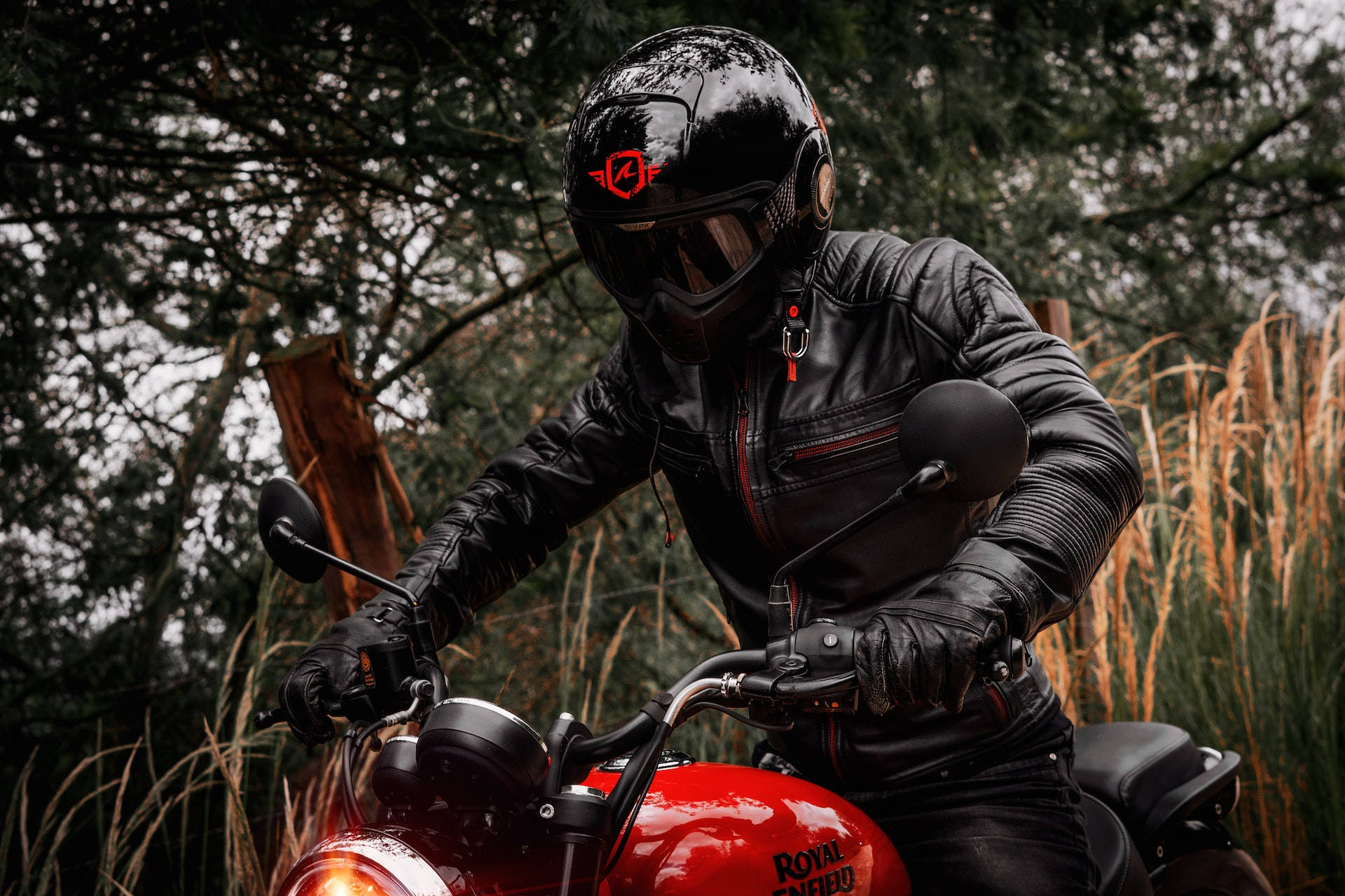 Bike Rider In Black And Red