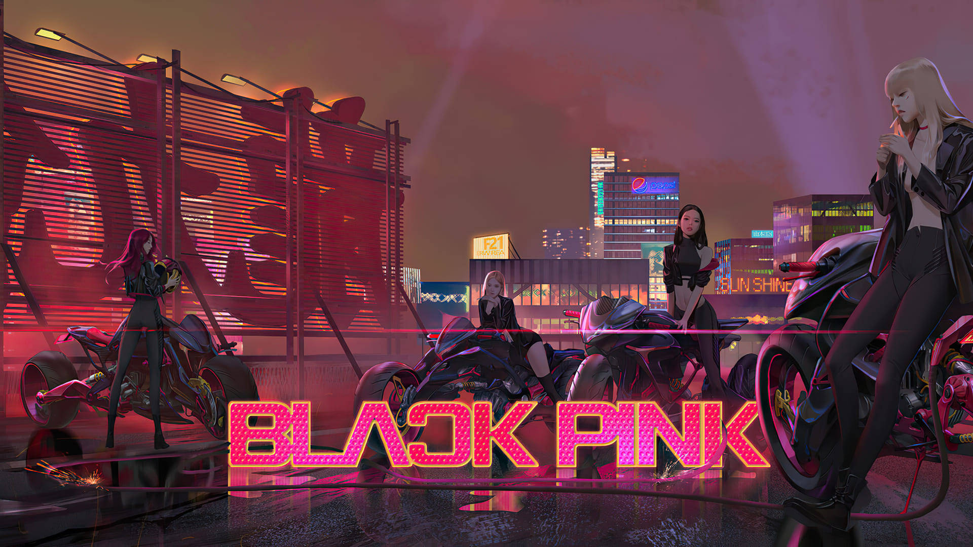 Biker Art Blackpink Desktop Background