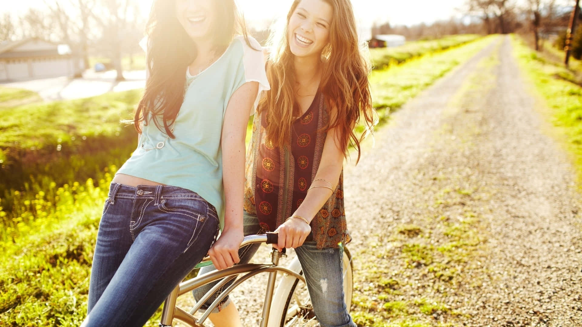 Biking Best Girlfriends Background