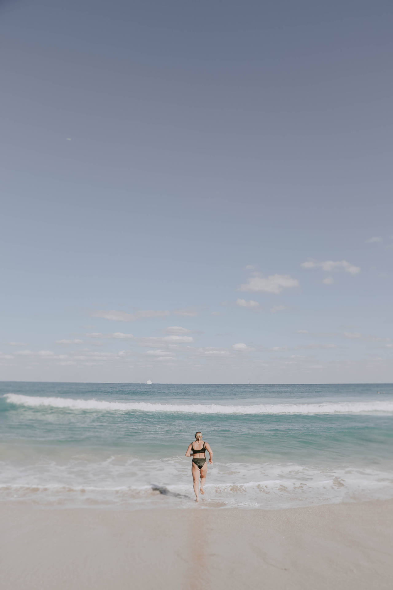 Bikini Girl In Beach Background