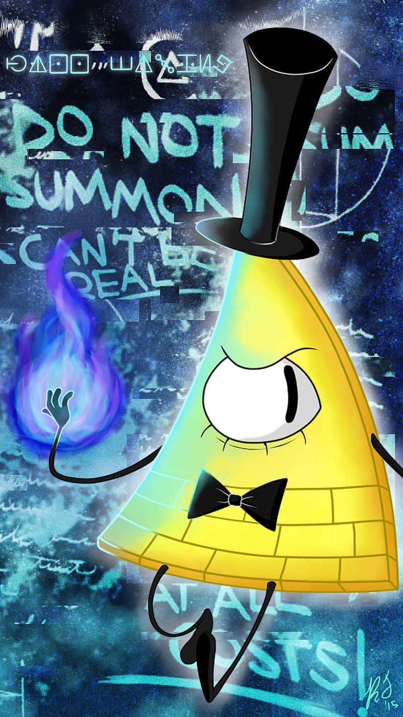 Bill Cipher Binds The Center Of The Zodiac Wheel Background