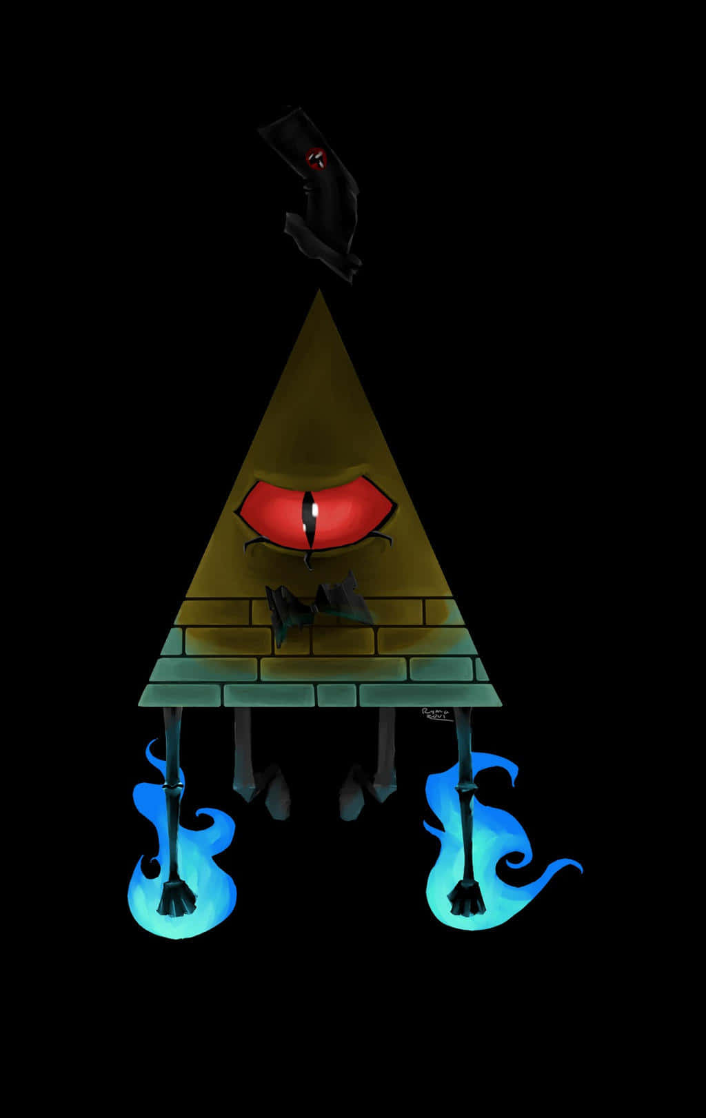 Bill Cipher Red Eyes Background