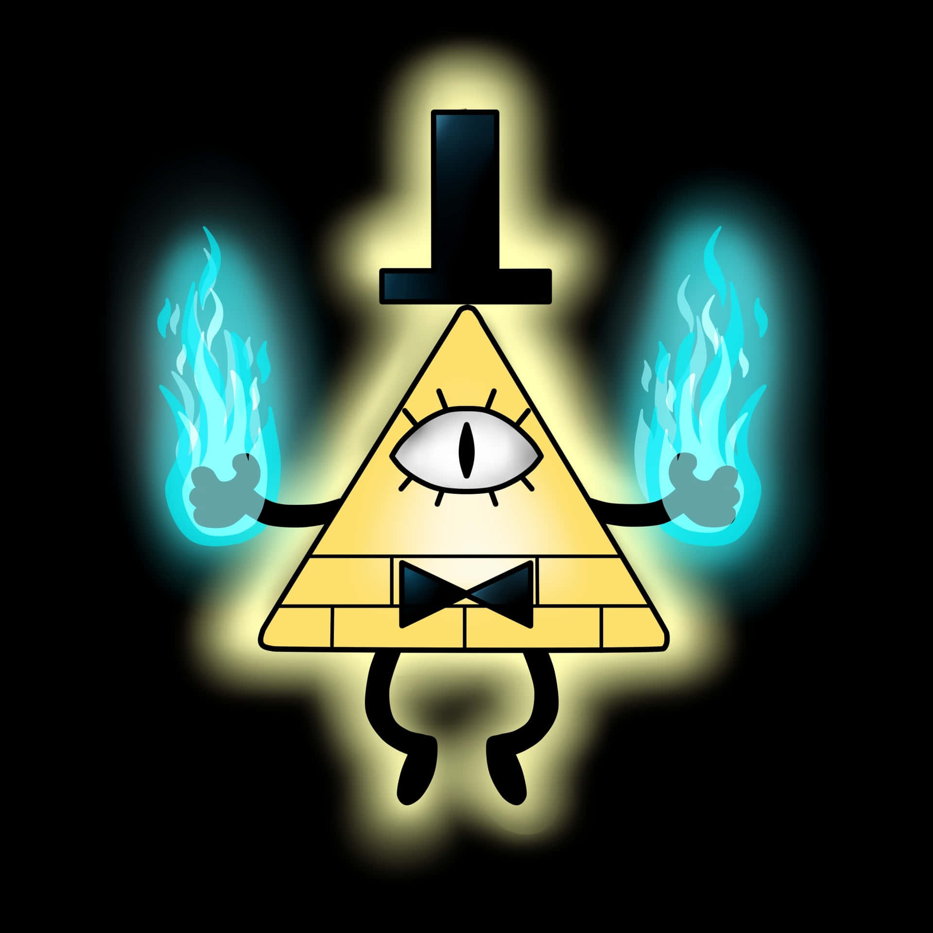Bill Cipher With Flames Background