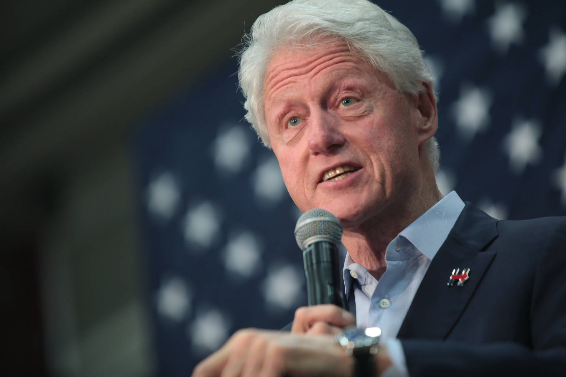 Bill Clinton Speech Close Up Background