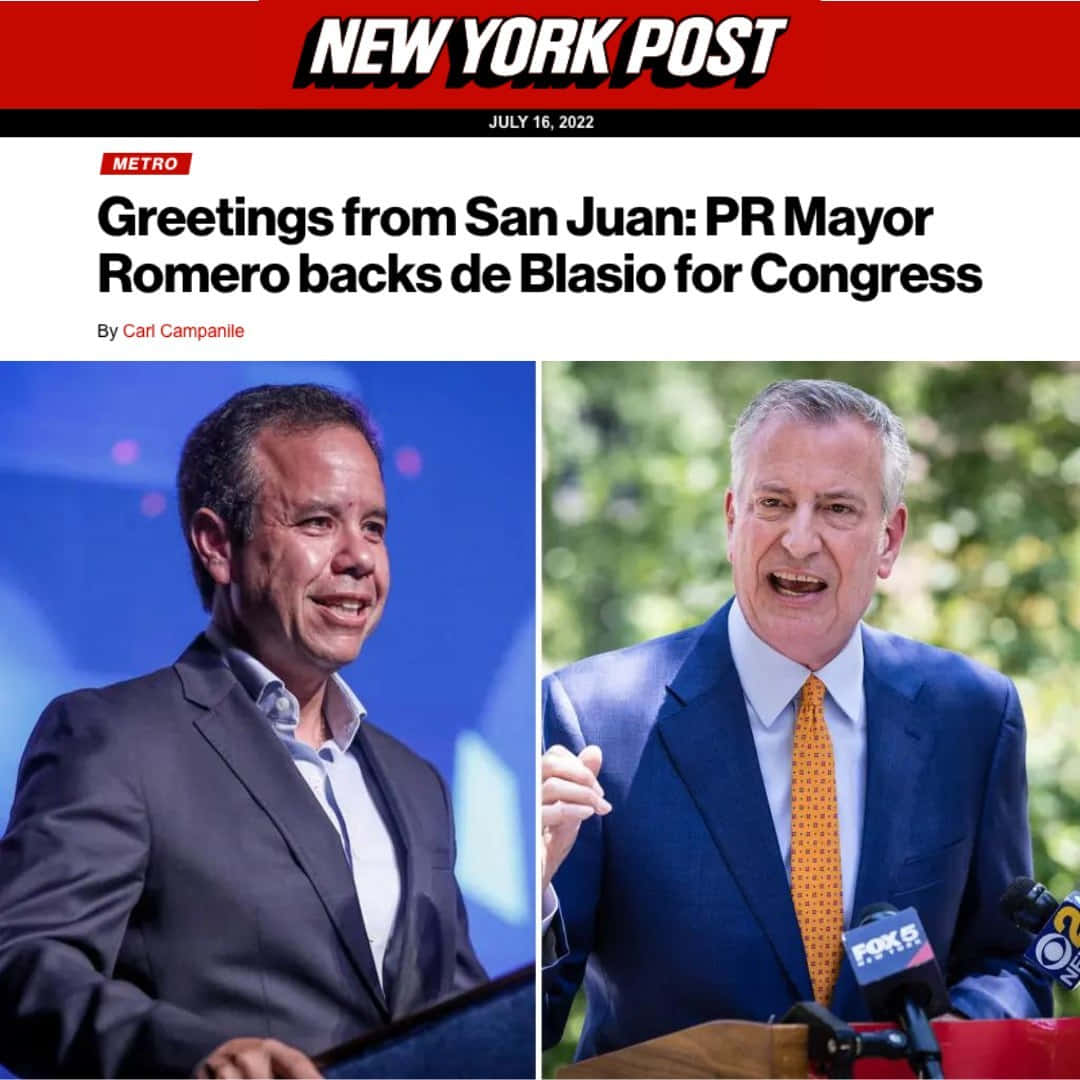 Bill De Blasio Featured In An Article Background