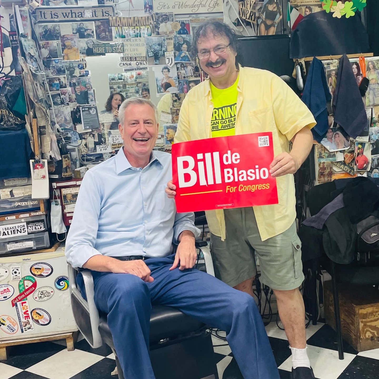 Bill De Blasio In A Barbershop
