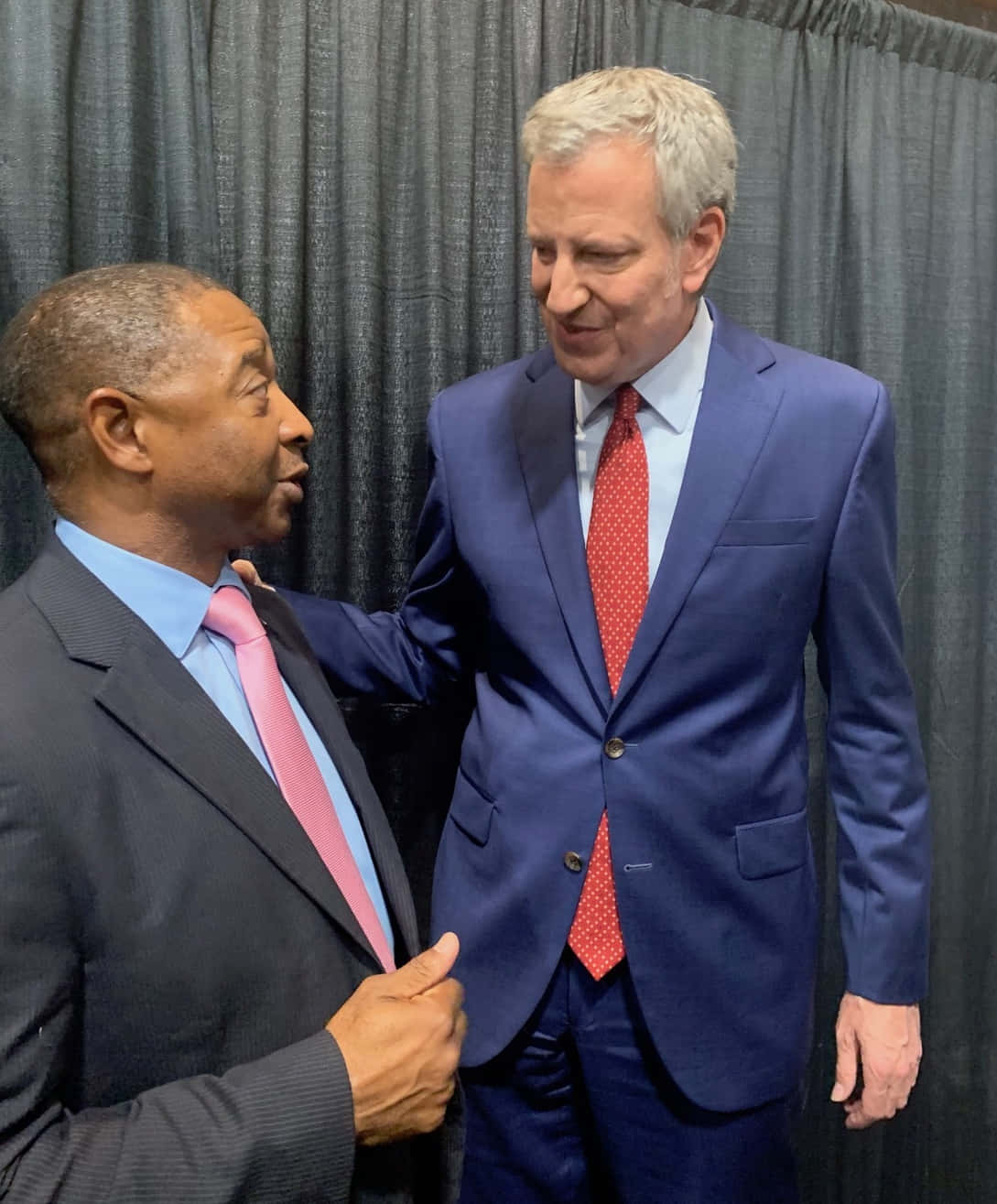 Bill De Blasio Talking To A Man
