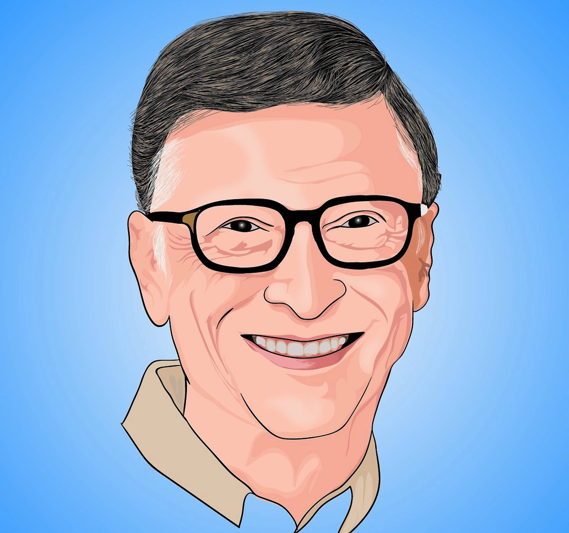Bill Gates Digital Portrait Background