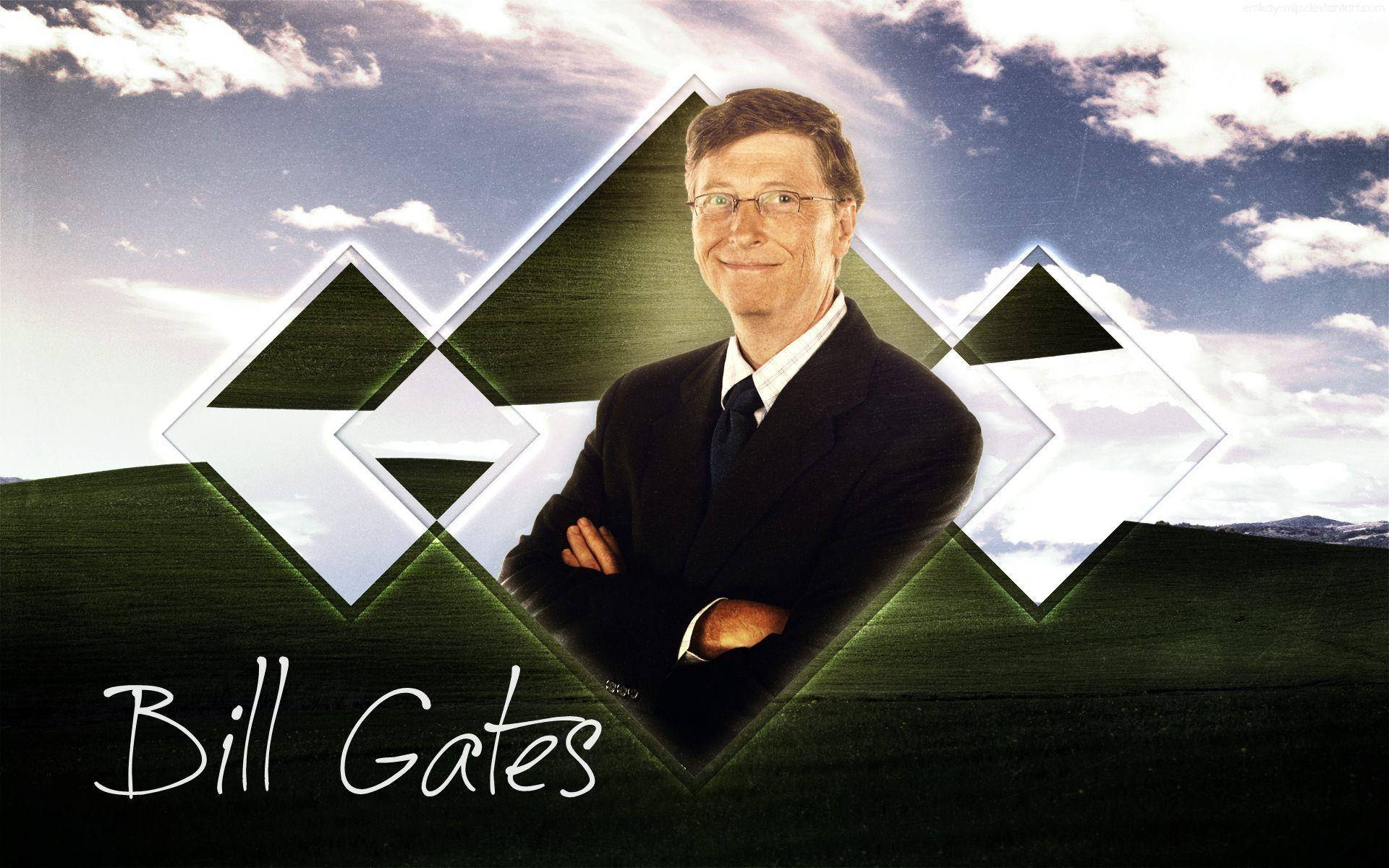 Bill Gates Green Poster Background