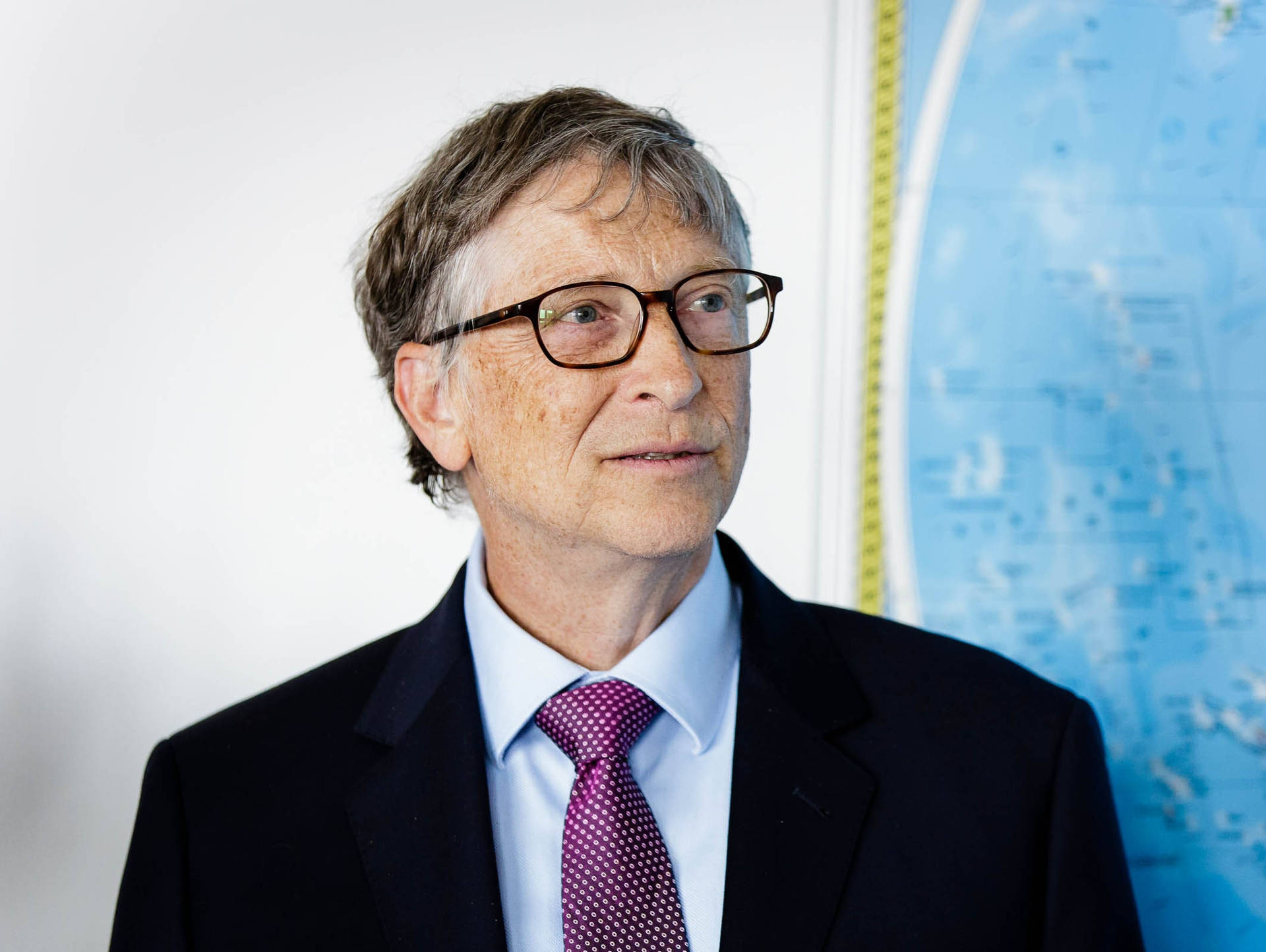 Bill Gates In Black Suit Background