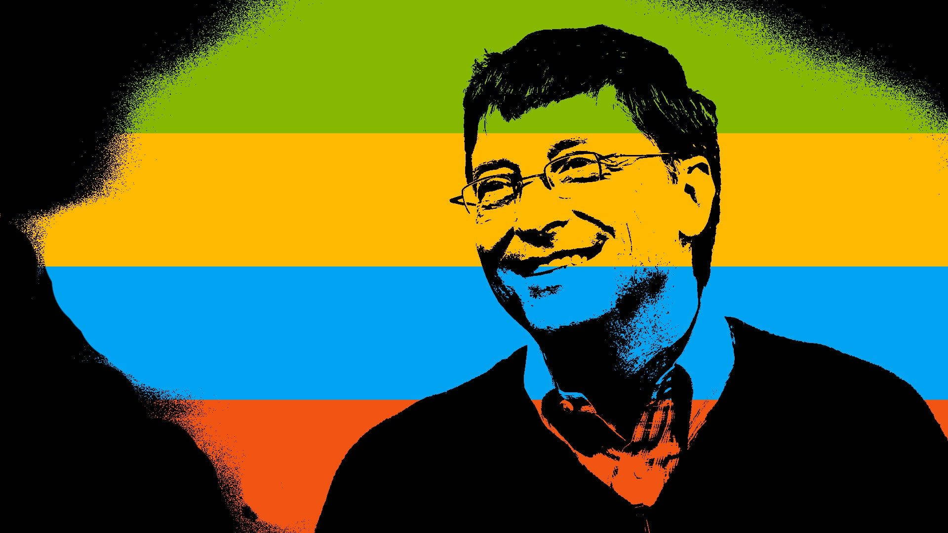 Bill Gates Multi-colored Painting
