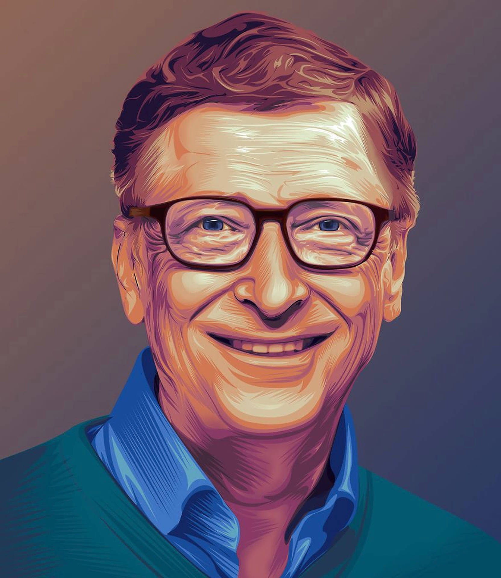 Bill Gates Realistic Digital Art Background