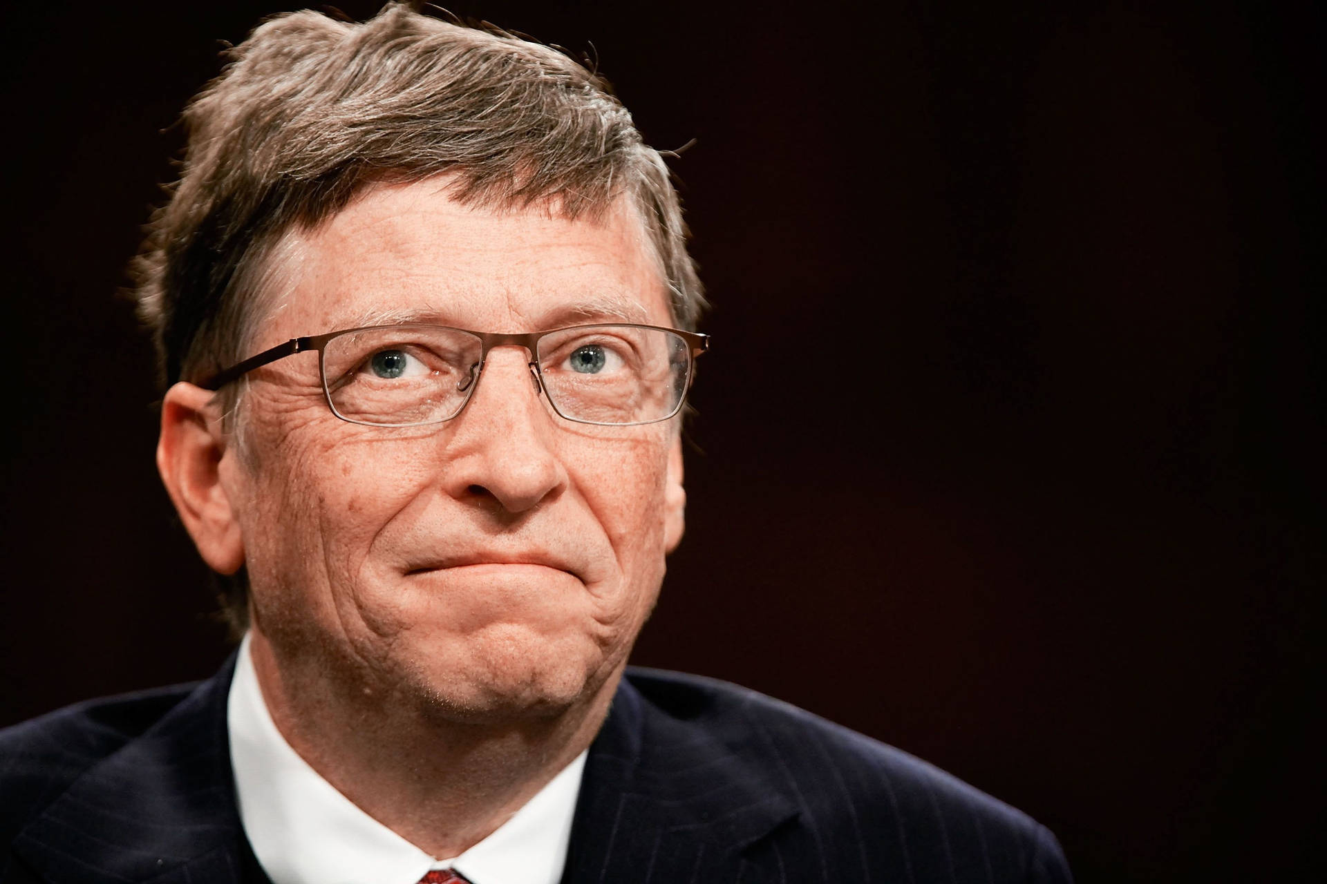 Bill Gates Solemn Expression Background